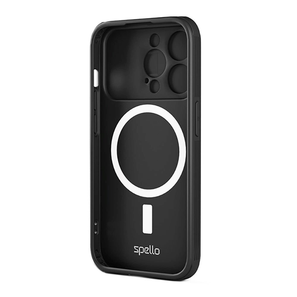 Spello iPhone 15 Durable Magnetic Deksel m. Cam Slider - MagSafe-Kompatibel - Svart