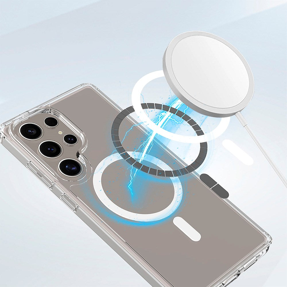 Samsung Galaxy S25 Ultra Spello Mag+ Clear Deksel - MagSafe Kompatibel - Gennemsigtig