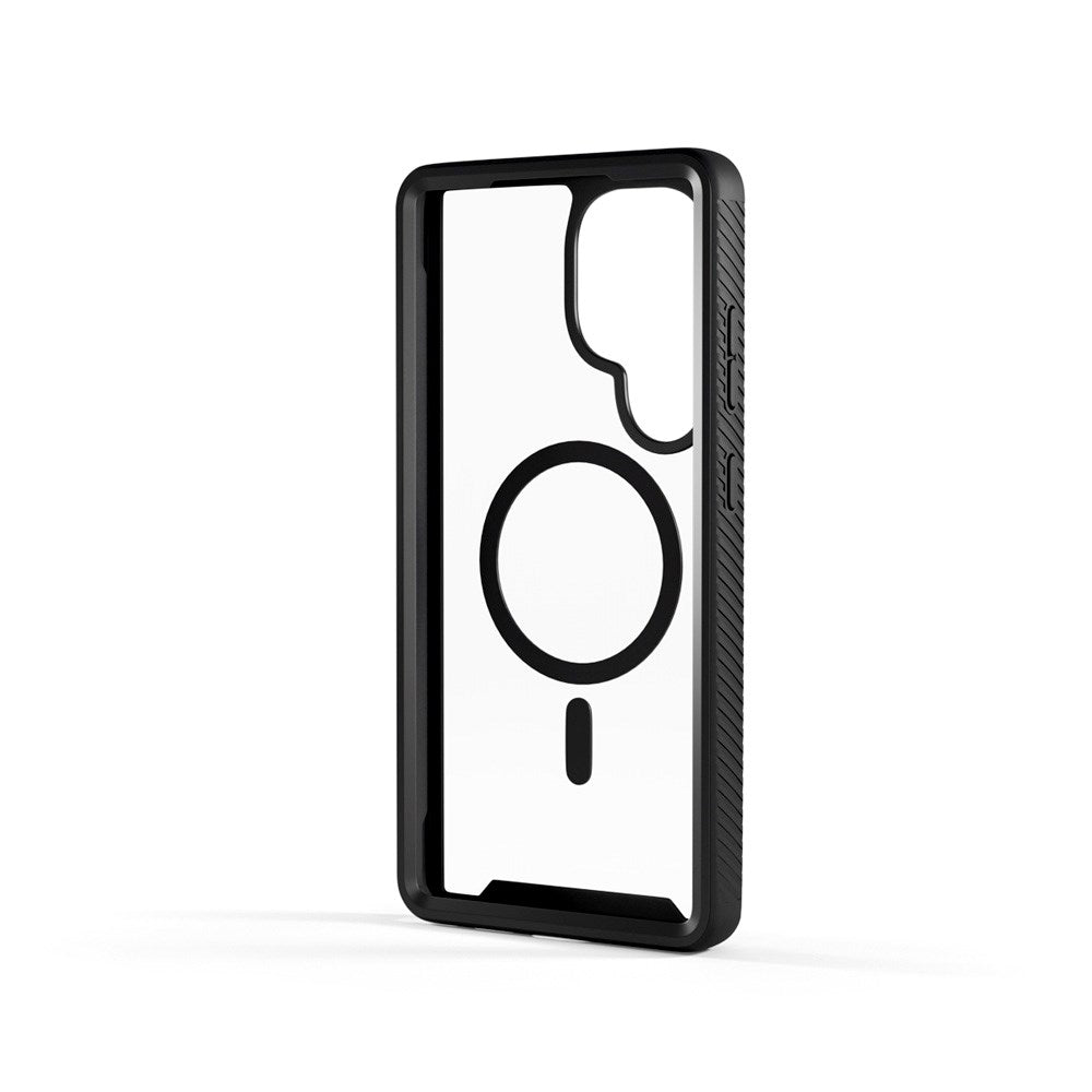 Samsung Galaxy S25 Ultra Spello Mag+ Rugged Deksel - MagSafe Kompatibel - Gjennomsiktig / Svart