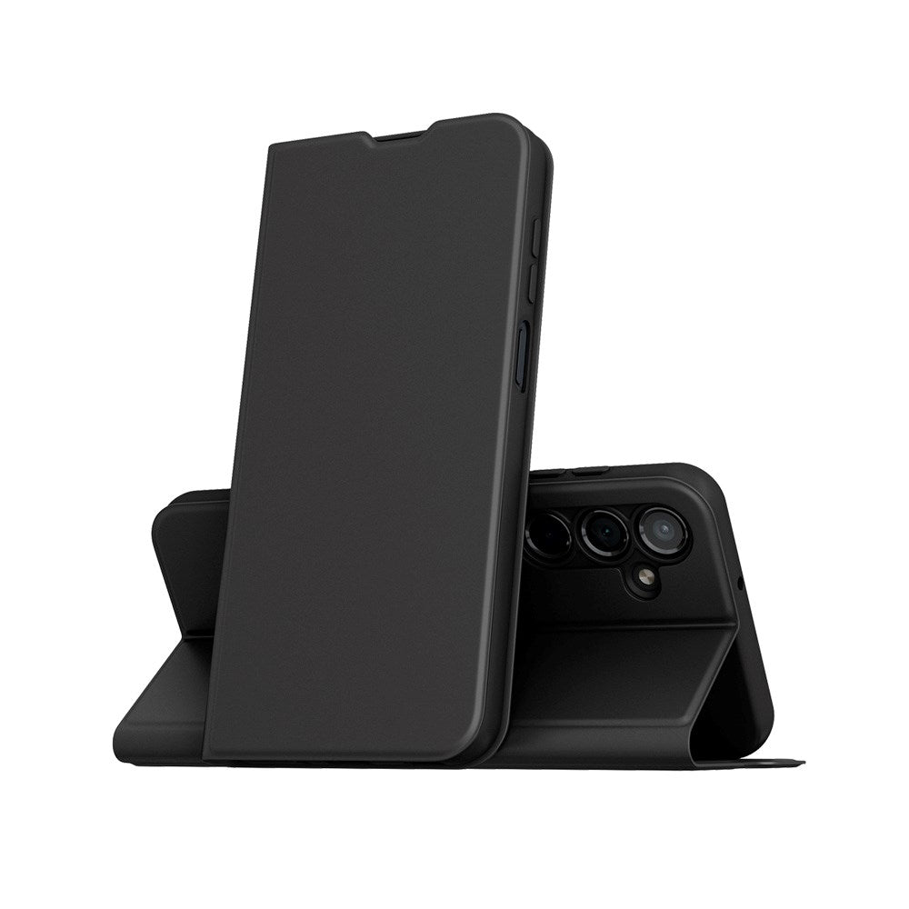 Spello Samsung Galaxy A16 (4G/5G) Kunstskinn Flip Deksel med Stativfunksjon - Svart