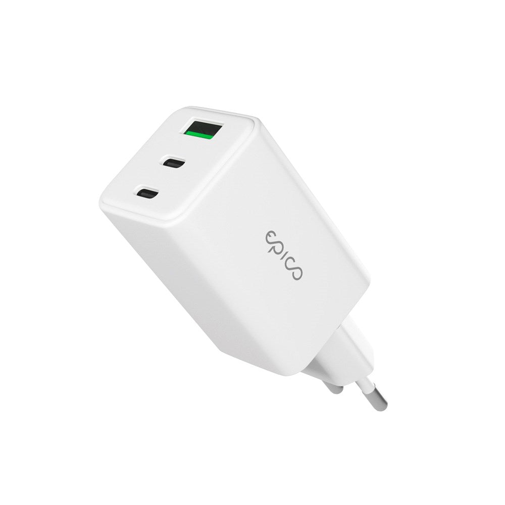 Epico UltraBoost GaN 65W Vegglader - 2x USB-C / 1x USB-A - Hvit