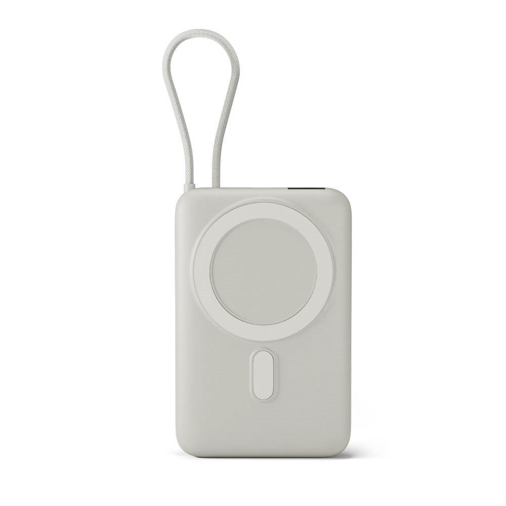 Epico UltraPack 15W Power Bank 10 000 mAh med Uttrekkbar USB-C Kabel og Stativfunksjon - MagSafe / Qi2 Kompatibel - Grå