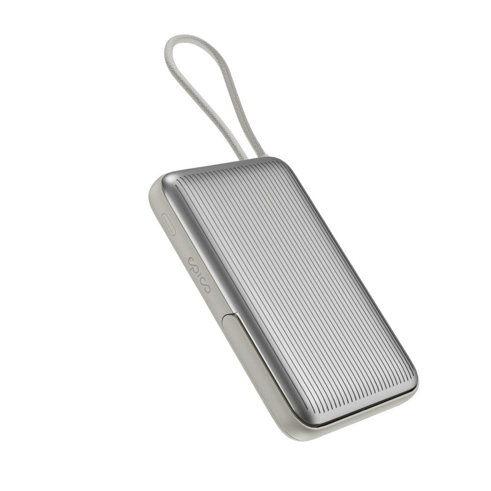 Epico UltraPack 15W Power Bank 10 000 mAh med Uttrekkbar USB-C Kabel og Stativfunksjon - MagSafe / Qi2 Kompatibel - Grå