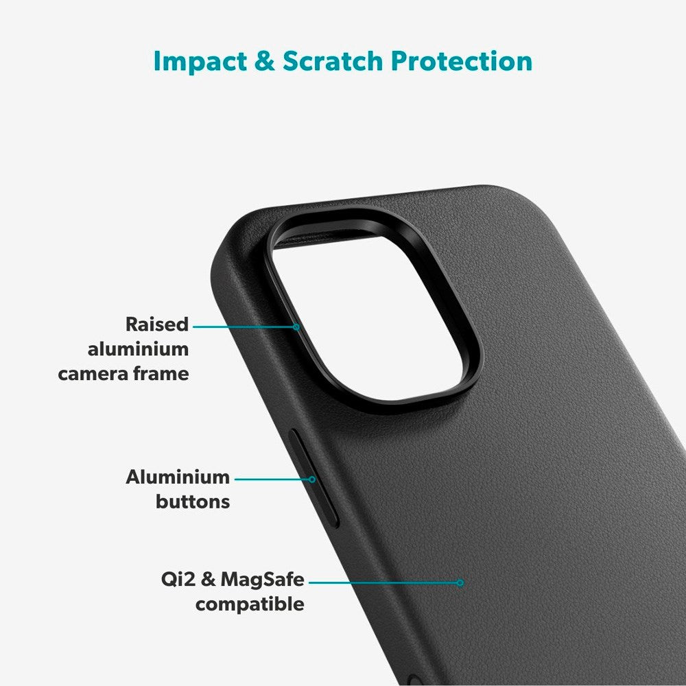 iPhone 17 Epico Leather Pro Mag+ Deksel - MagSafe Kompatibel - Svart