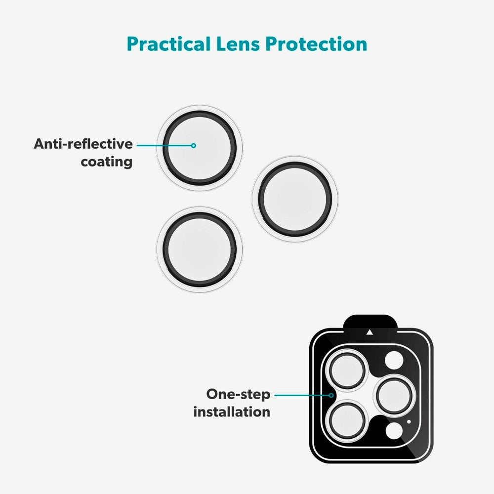 iPhone 17 Pro / 17 Pro Max Epico Glass Lens Kameralinsebeskyttelsesglass m. Monteringsramme - Gjennomsiktig
