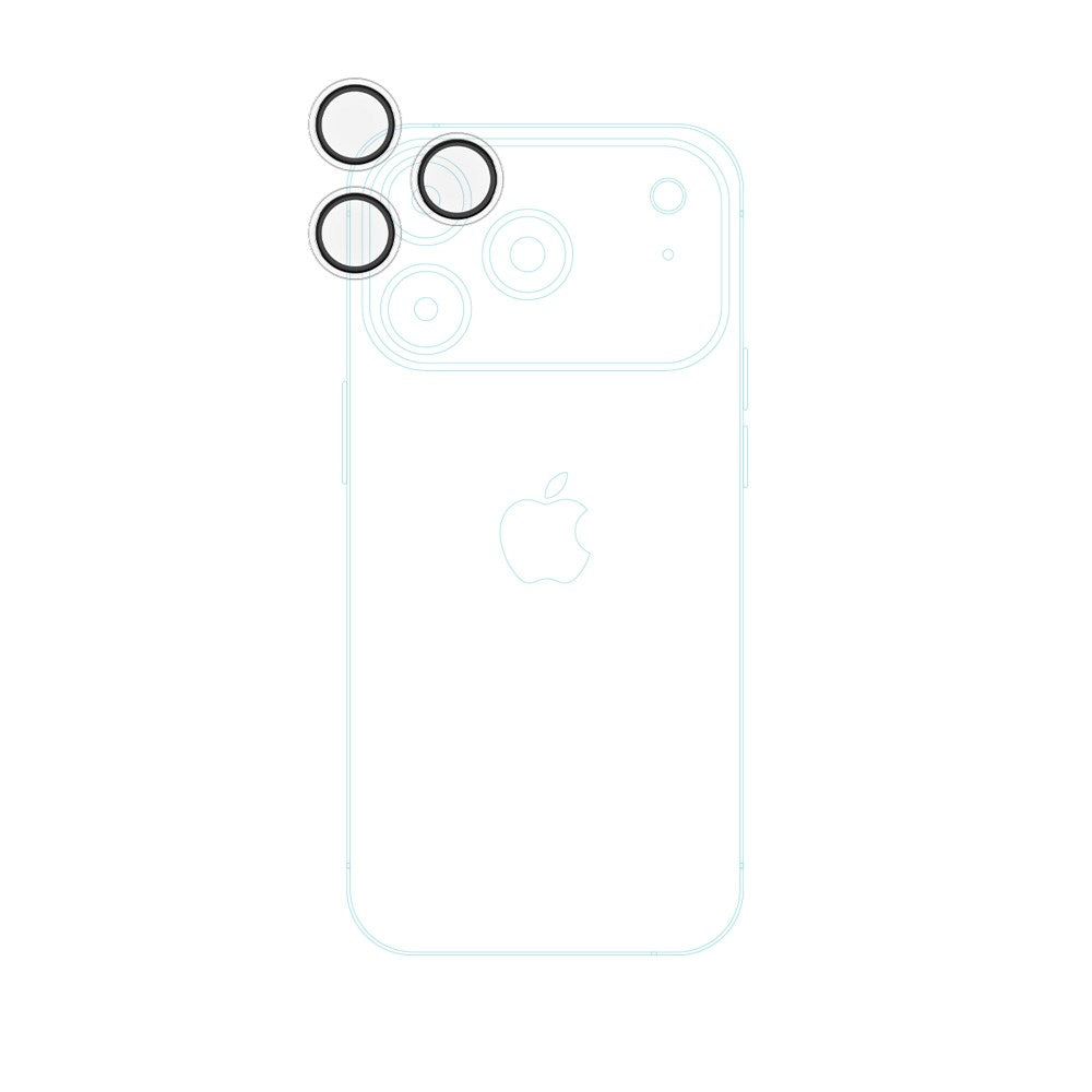 iPhone 17 Pro / 17 Pro Max Epico Glass Lens Kameralinsebeskyttelsesglass m. Monteringsramme - Gjennomsiktig
