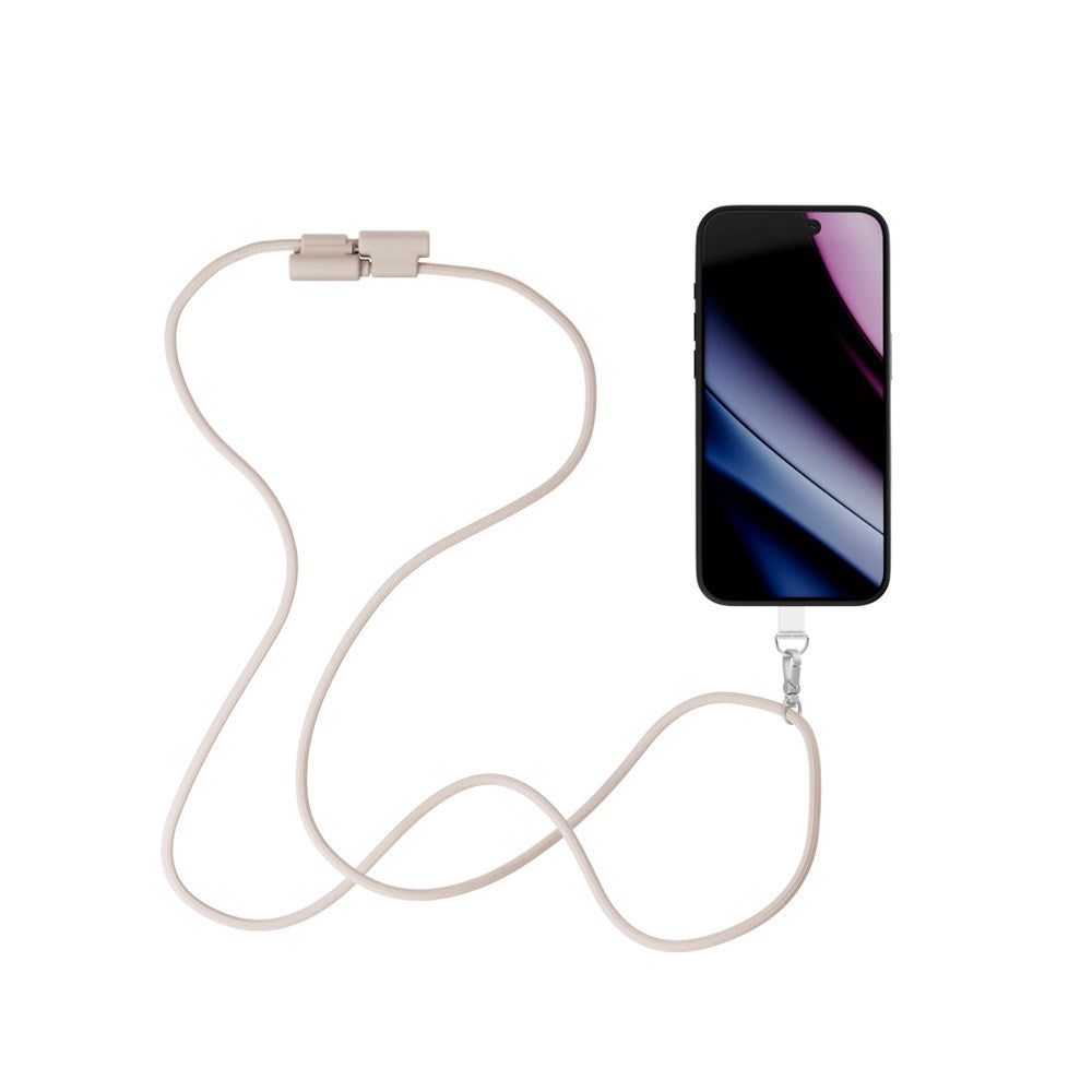 Epico 2-i-1 Mobilstropp m. Integrert USB-C til USB-C Kabel - Beige