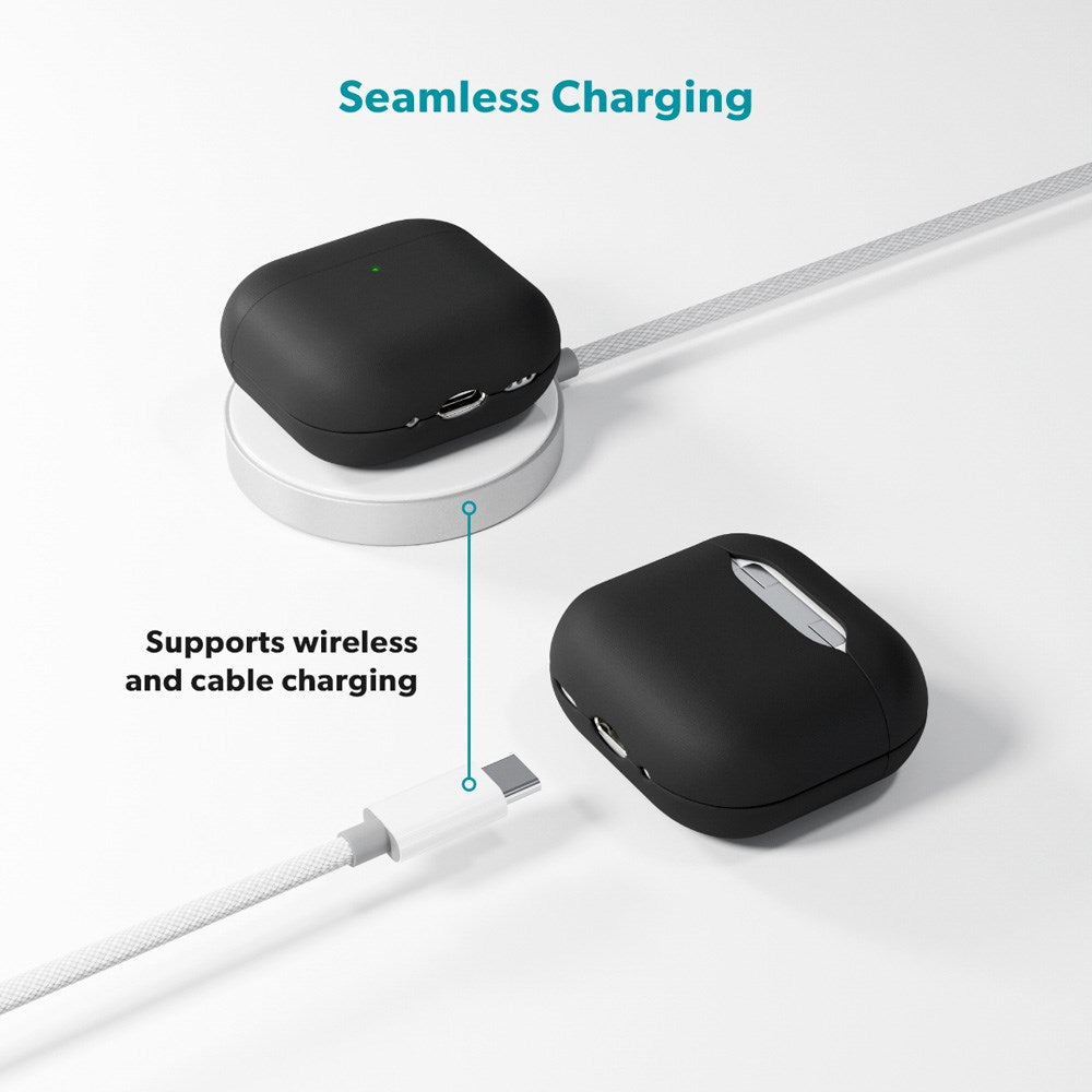 Apple AirPods Pro (3. gen.) Epico Ekte Skinn Deksel - Svart