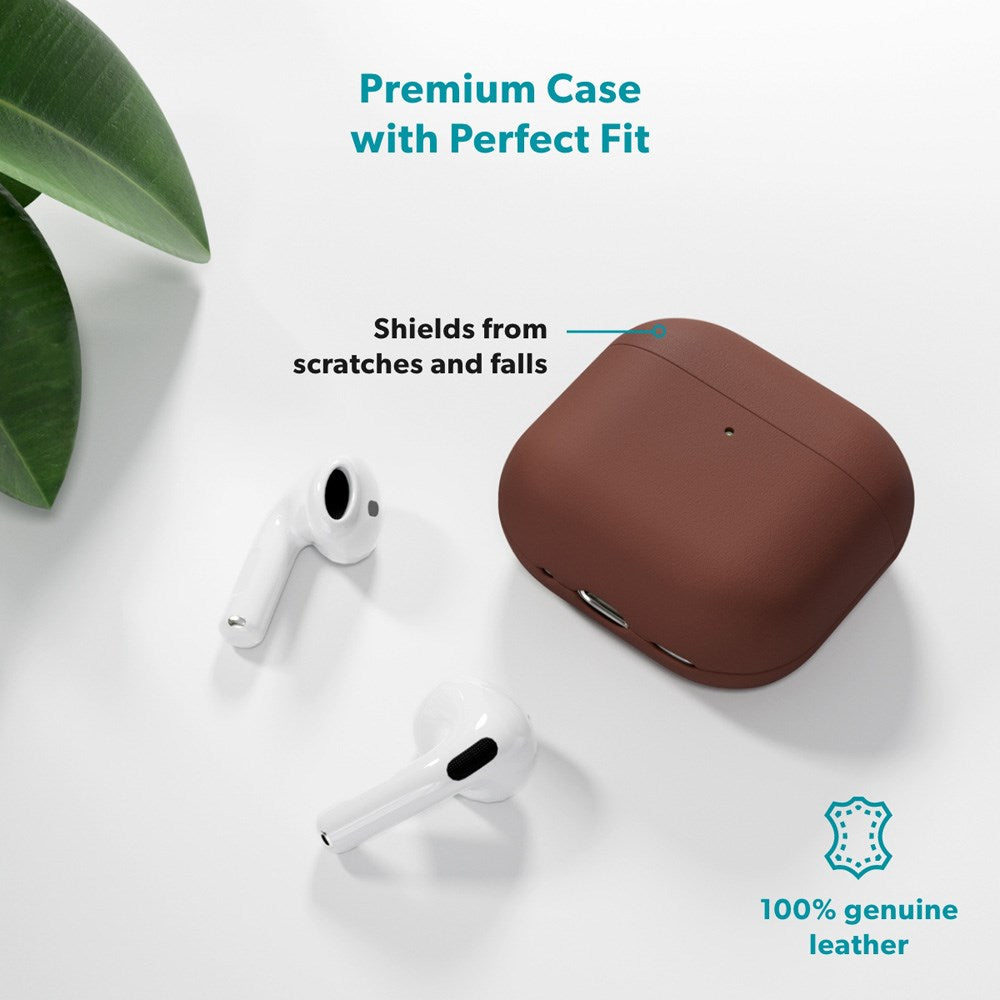 Apple AirPods Pro (3. gen.) Epico Ekte Skinn Deksel - Brun