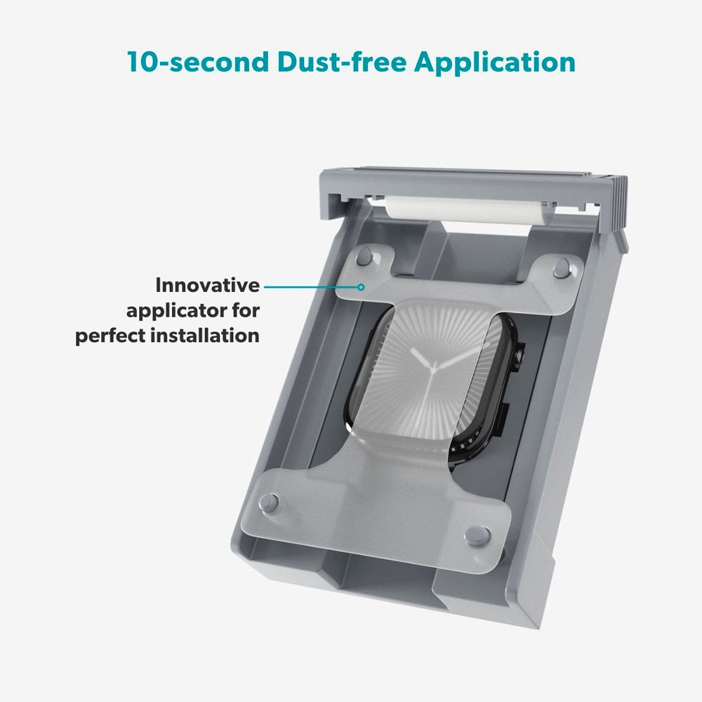 Apple Watch SE / 6 / 5 / 4 (40mm) Epico 3D+ Flexiglass m. Installasjonsramme - Gjennomsiktig / Svart Kant