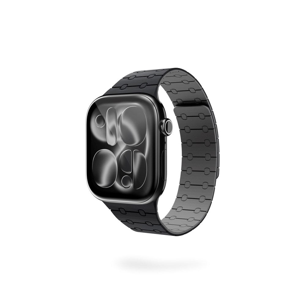 Apple Watch (38/40/SE/41/42) Epico Magnetic+ Silikone Klokkereim - Svart / Grå