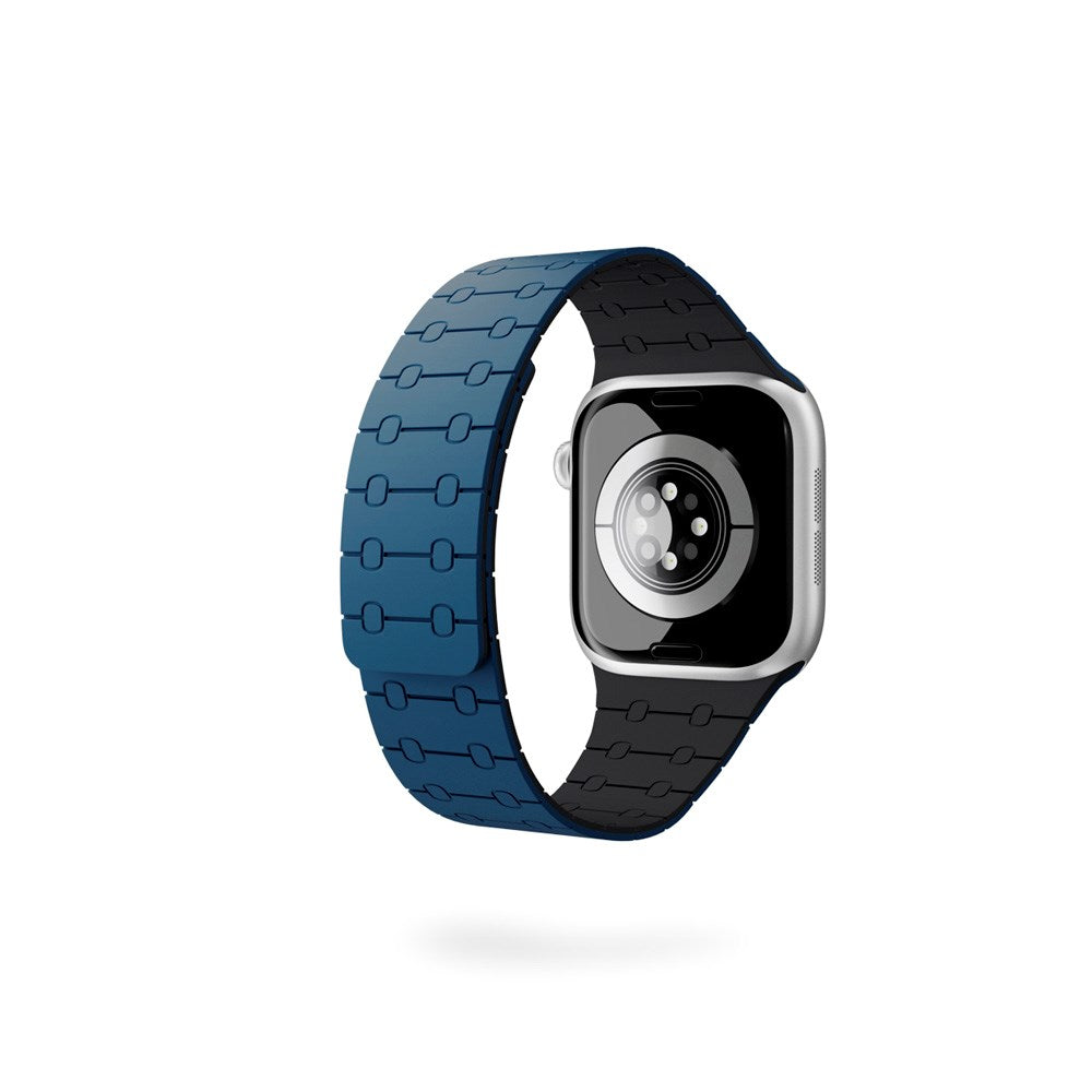 Apple Watch (38/40/SE/41/42) Epico Magnetic+ Silikone Klokkereim - Blå / Svart