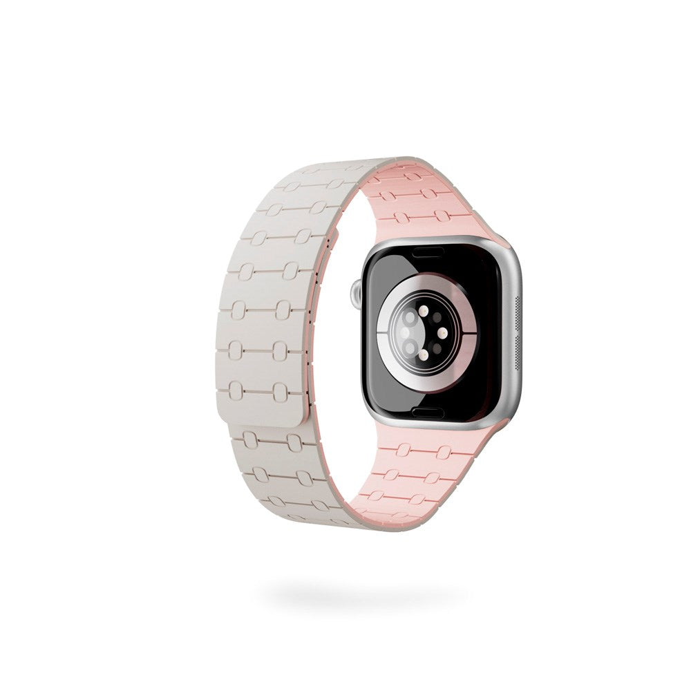 Apple Watch (42/44/SE/45/46/49) Epico Magnetic+ Silikone Klokkereim - Starlight / Rosa