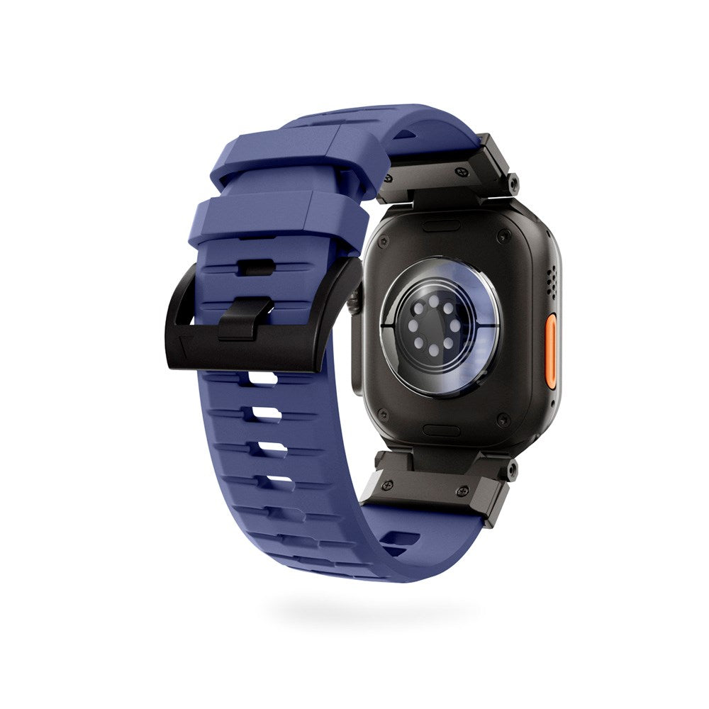 Apple Watch (42/44/SE/45/46/49) Epico Rubber Pro Klokkereim med Metallspenne - Blå