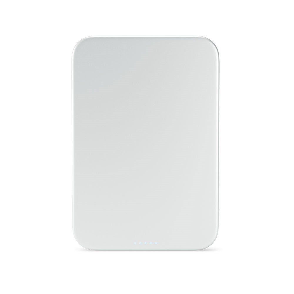 Epico 15W UltraPack EM51 Slim Alu Mag+ 5000 mAh Power Bank med USB-C - Qi2 / MagSafe Kompatibel - Silver