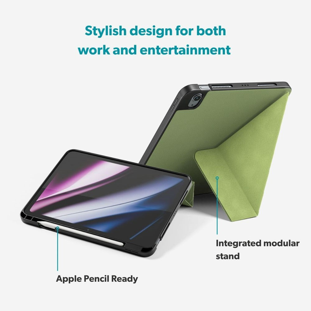 iPad 11" (2025) / 10.9" (2024 / 2022) Epico SolidWoven Flip Deksel - Grønn