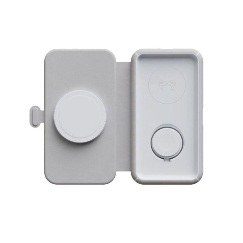 Xtorm 3-i-1 Sammenleggbar Trådløs Reiselader 15W – MagSafe Kompatibel - Hvit