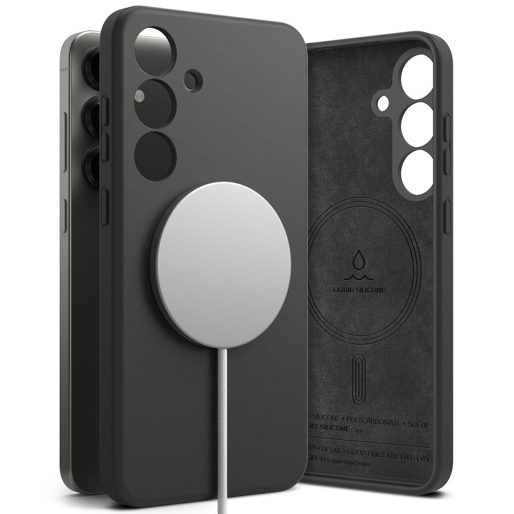 Ringke Samsung Galaxy S25+ (Plus) Silikon Magnetisk MagSafe Deksel - Svart