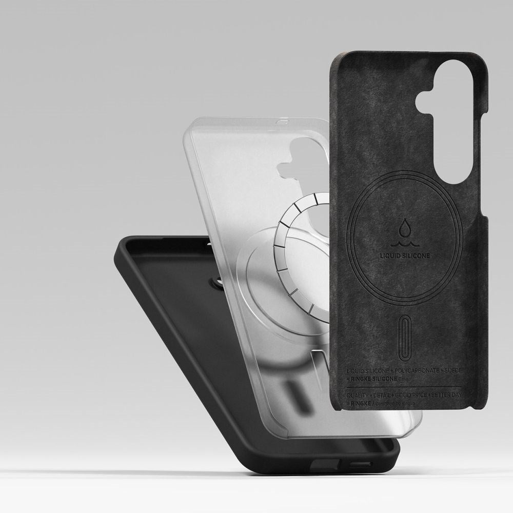 Ringke Samsung Galaxy S25+ (Plus) Silikon Magnetisk MagSafe Deksel - Svart