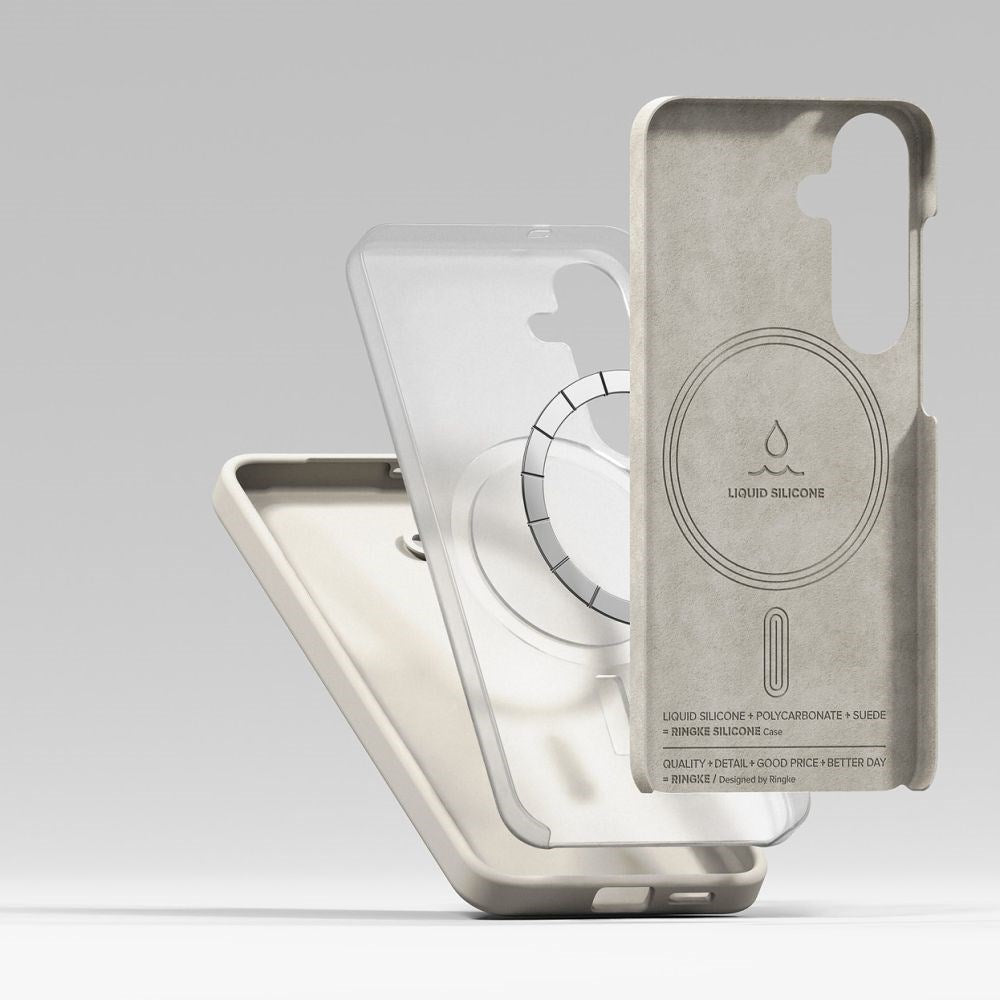 Ringke Samsung Galaxy S25+ (Plus) Silikon Magnetisk MagSafe Deksel - Greige