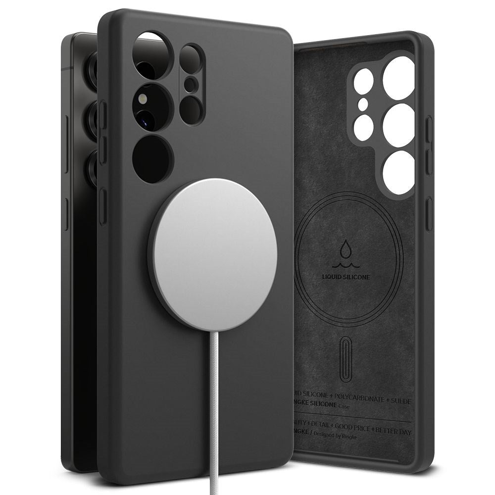 Ringke Samsung Galaxy S25 Ultra Silikon Magnetisk MagSafe Deksel - Svart