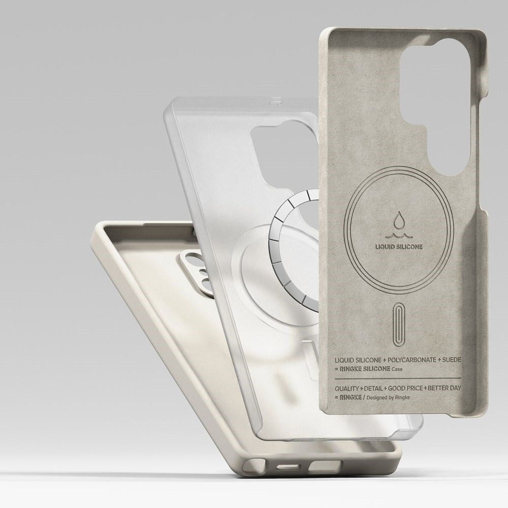 Ringke Samsung Galaxy S25 Ultra Silikon Magnetisk MagSafe Deksel - Greige