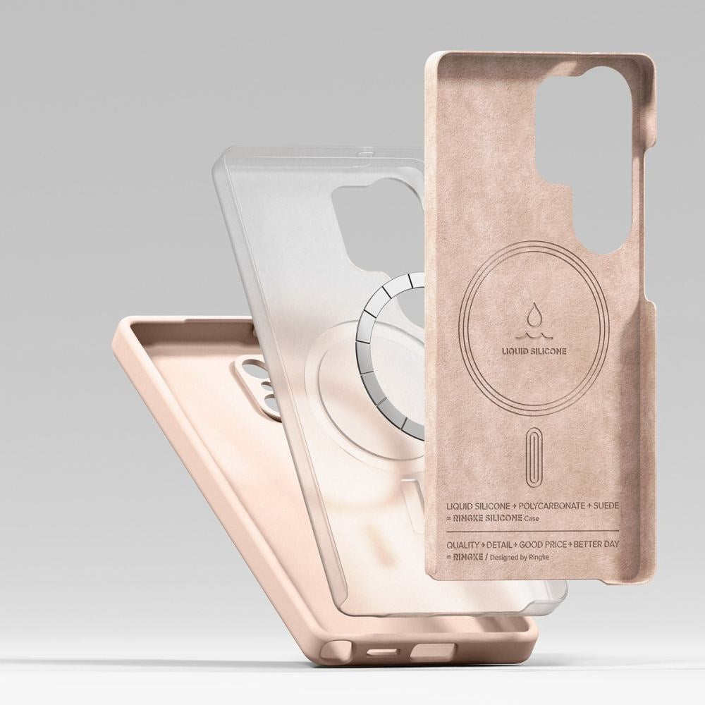 Ringke Samsung Galaxy S25 Ultra Silikon Magnetisk MagSafe Deksel - Rosa