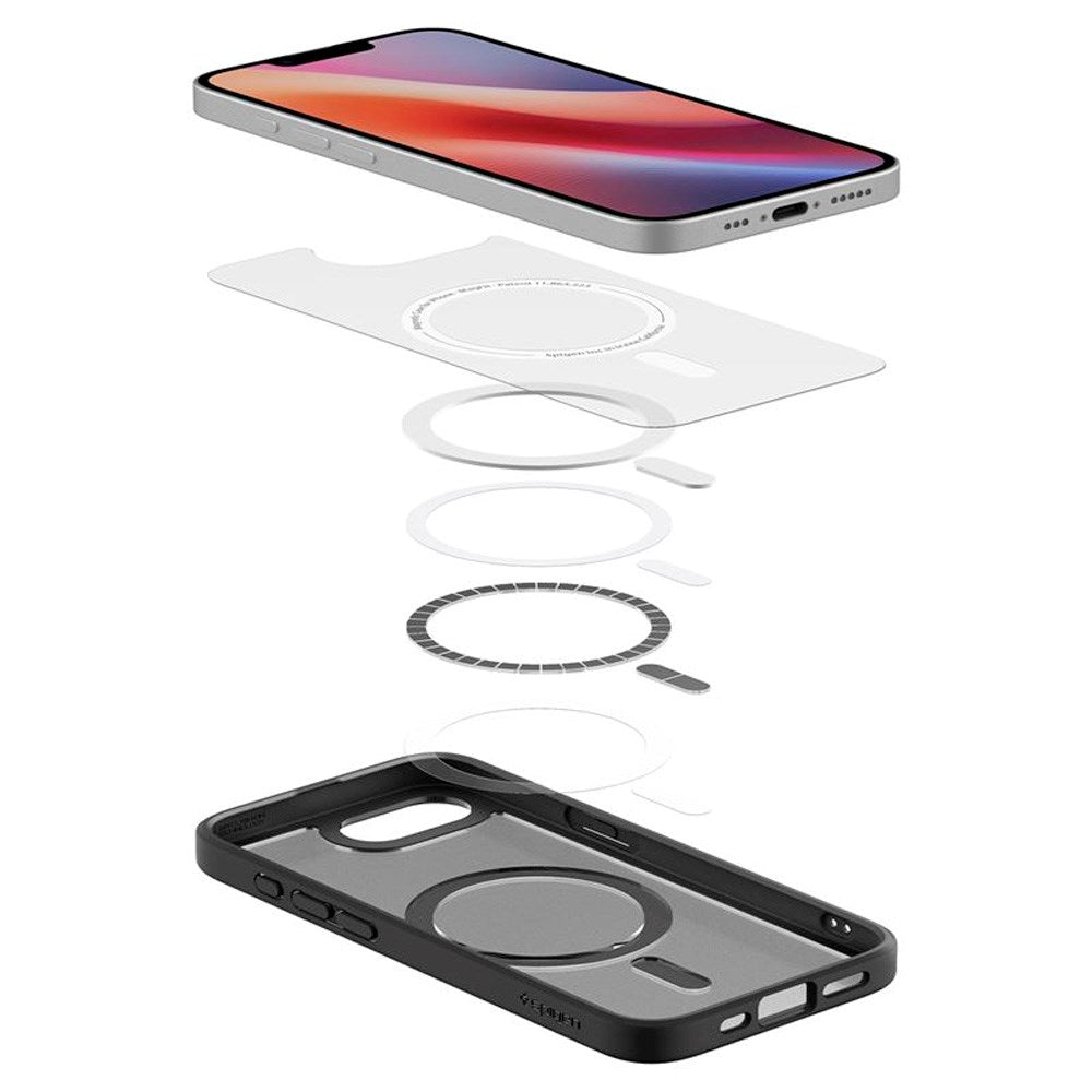 iPhone 16e Spigen Crystal Hybrid Deksel - MagSafe Kompatibel - Svart