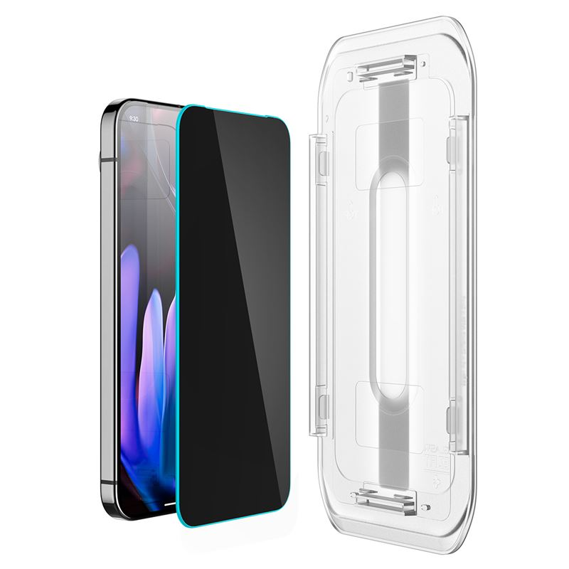 Spigen Google Pixel 9 Pro XL EZ Fit Privacy Skjermbeskytter 2-Pack – Gjennomsiktig / Svart