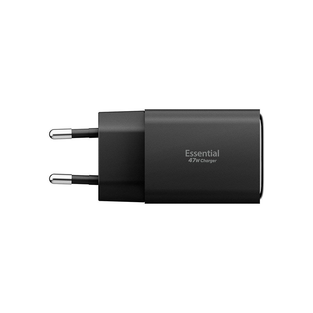 Spigen Essential 47W Vegglader med 2 x USB-C & 1 x USB-A - Svart