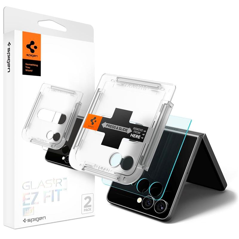 Samsung Galaxy Z Flip7 Spigen Glass tR EZ Fit HD - 2 stk - Gjennomsiktig