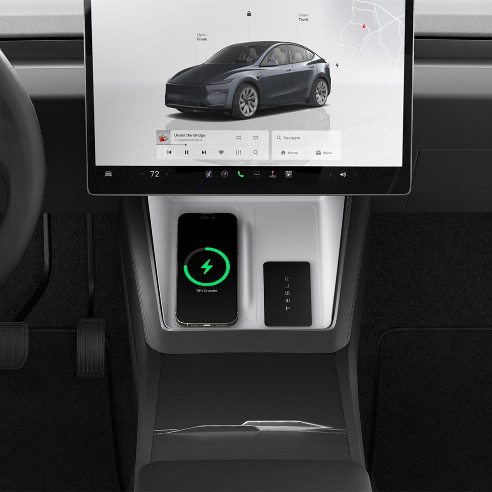 Spigen Wireless Charging Pad Deksel til Tesla Model Y Juniper - Hvit