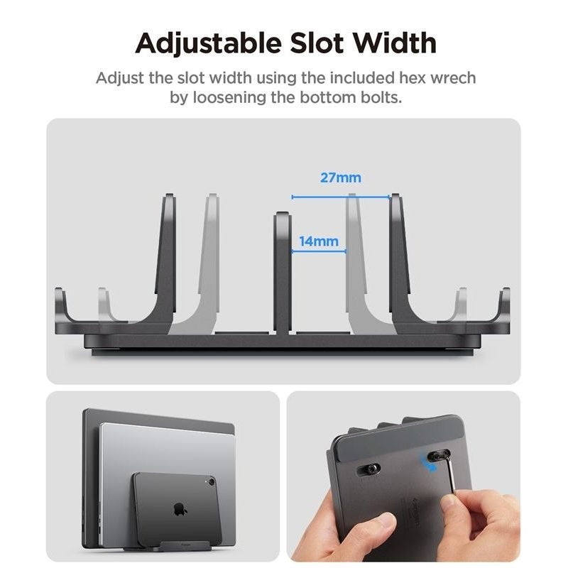 Spigen Vertikalt MacBook / Datamaskinstativ - Grå