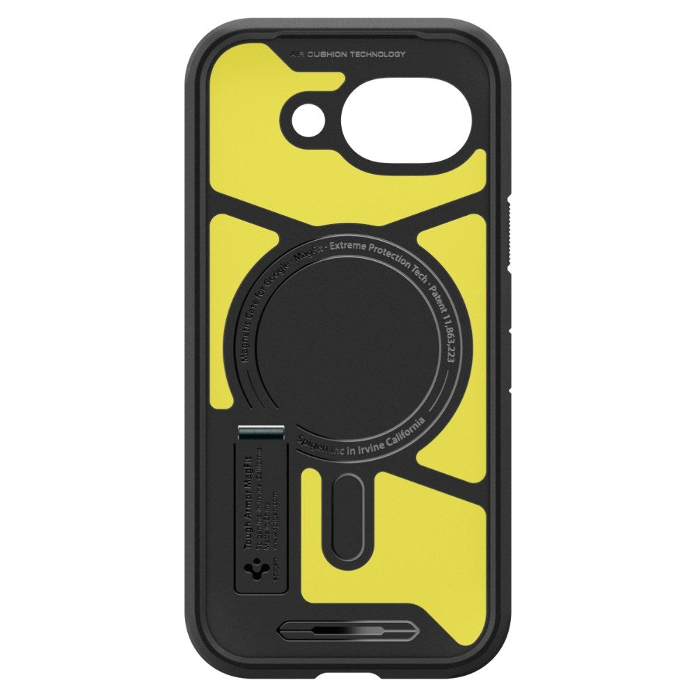 Google Pixel 10a Spigen Tough Armor Hybrid Deksel m. Stativfunksjon - MagSafe Kompatibel - Grønn