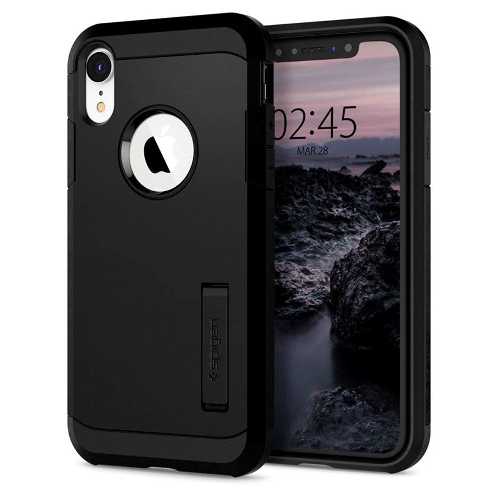 iPhone XR Spigen Tough Armor Hybrid Deksel m. Kickstand - Svart
