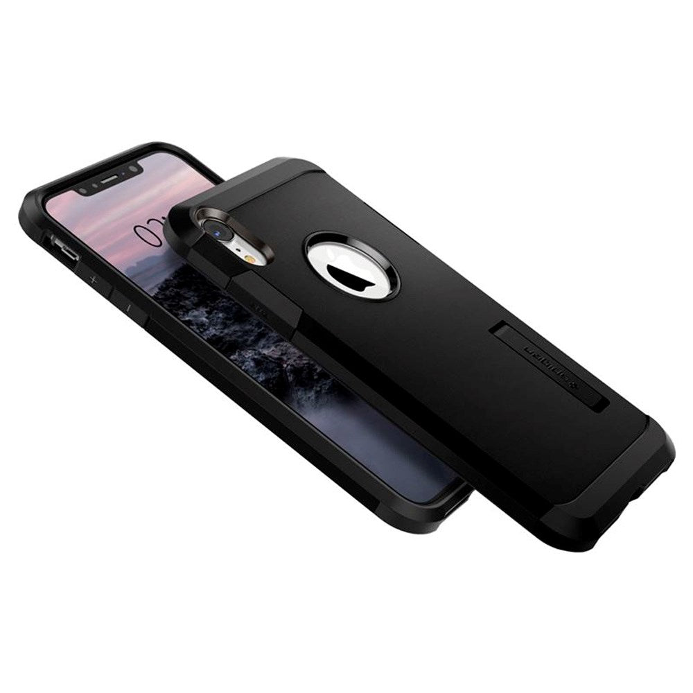 iPhone XR Spigen Tough Armor Hybrid Deksel m. Kickstand - Svart