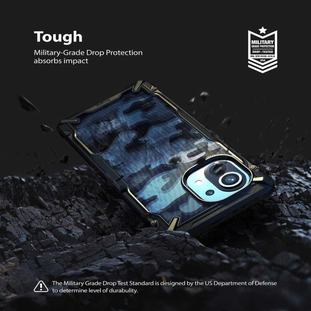 Xiaomi Mi 11 Ringke Fusion X Deksel - Sort Camo