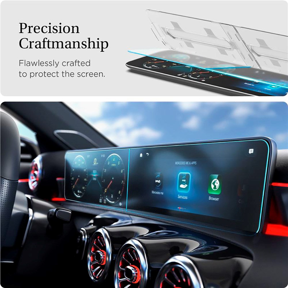 Mercedes A-Class (2020 / 2021) Spigen EZ Skærmbeskyttelse Til Display & Touch Skærm - 2 Pack - Gennemsigtig