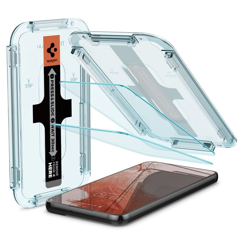 Samsung Galaxy S22 Spigen EZ Fit Glas.tR Skjermbeskytter 2. Stk - Case Friendly - Gjennomsiktig