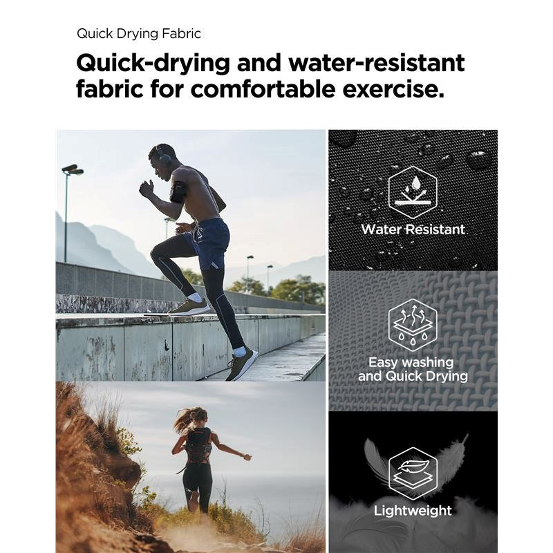 Spigen Vannavstøtende Dynamic Shield Løpearmbånd (Maks. Mobil: 195 x 113mm) - Svart