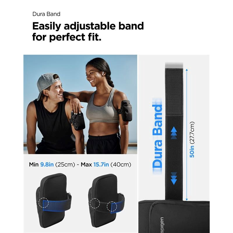 Spigen Vannavstøtende Dynamic Shield Løpearmbånd (Maks. Mobil: 195 x 113mm) - Svart