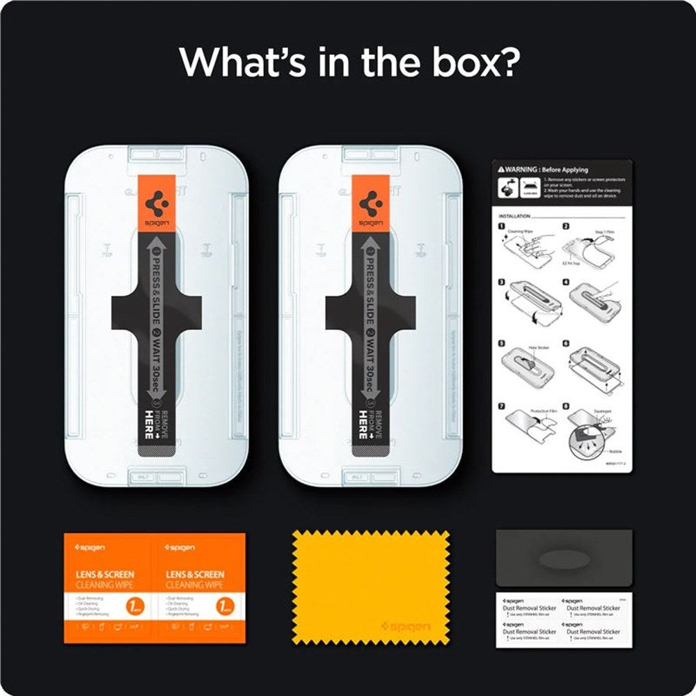 iPhone 14 Pro Max Spigen Privacy EZ Fit Glass Skjermbeskytter - 2 stk - Privacy Funksjon - Gjennomsiktig