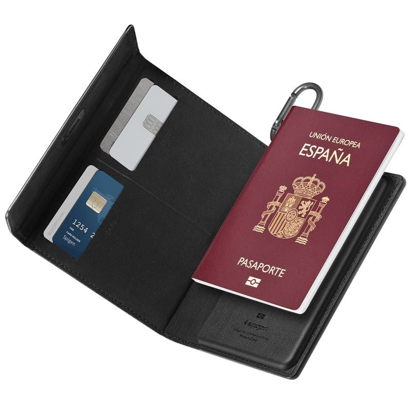 Spigen Universal Passport Deksel med Kort- og SIM-Kortlagring - Svart