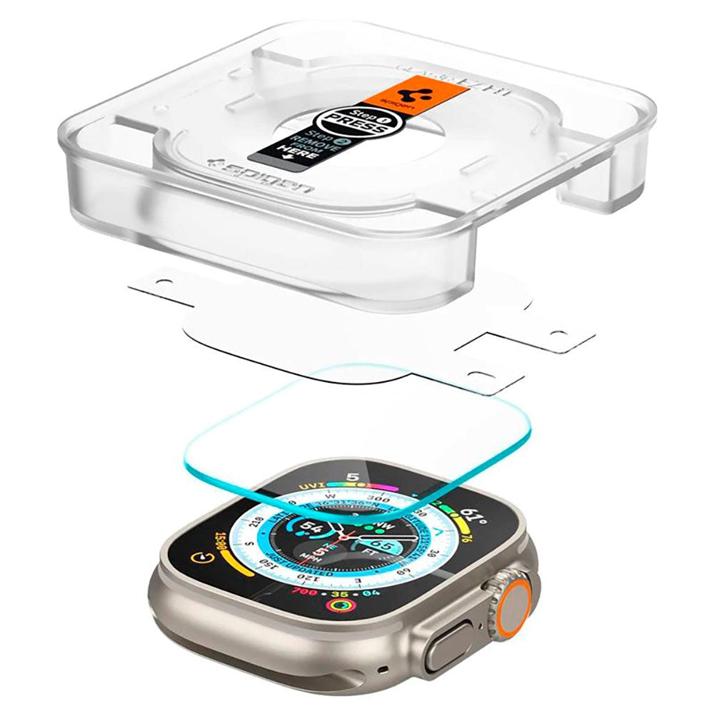 Spigen Apple Watch Ultra 1 / 2 / 3 (49mm) EZ Fit GLAS.tR Skjermbeskytter - 2 stk - Gjennomsiktig