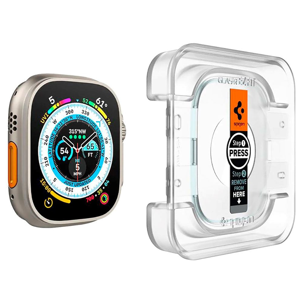 Spigen Apple Watch Ultra 1 / 2 / 3 (49mm) EZ Fit GLAS.tR Skjermbeskytter - 2 stk - Gjennomsiktig