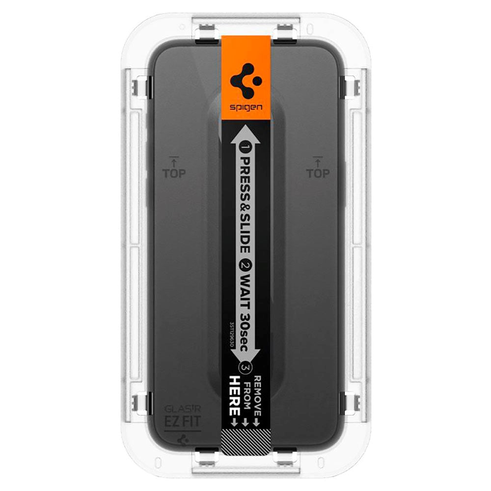 iPhone 15 Pro Spigen EZ Fit Glas.tR Skjermbeskytter 2. Stk - Case Friendly - Svart Kant