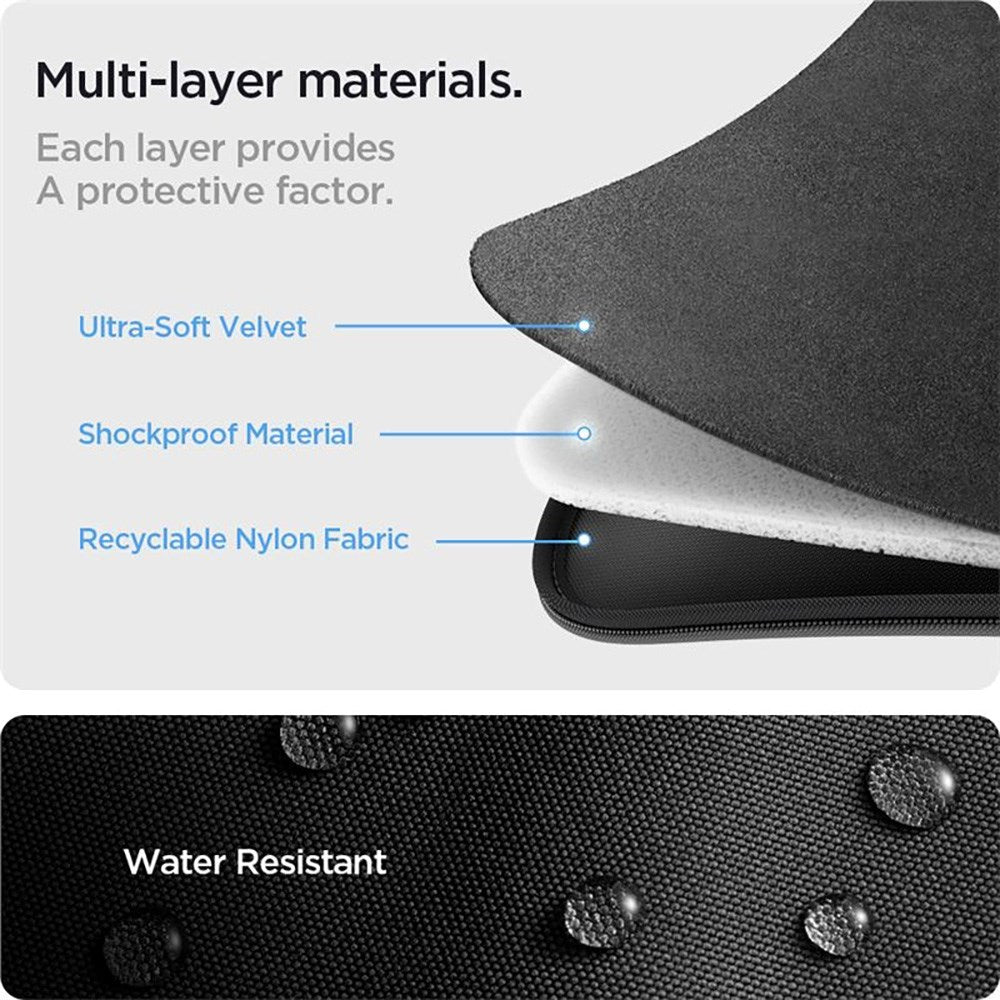 Spigen Polstret og Vannavstøtende Dataveske 14" (34,5 x 24,8 cm) – Svart