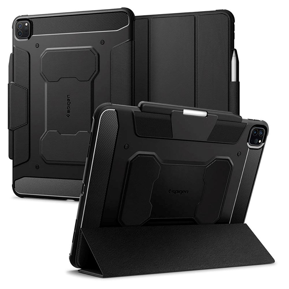 iPad Pro 13" (2025 / 2024) Spigen Rugged Armor Pro Deksel m. Apple Pencil Holder - Svart