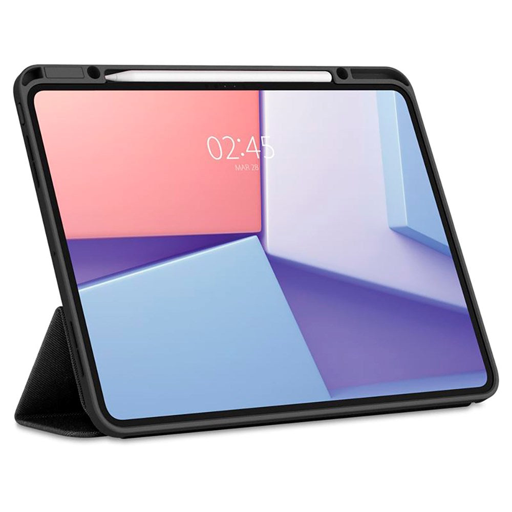 iPad Pro 13" (2025 / 2024) Spigen Urban Fit Stoff Deksel med Pekepenn Holder - Svart