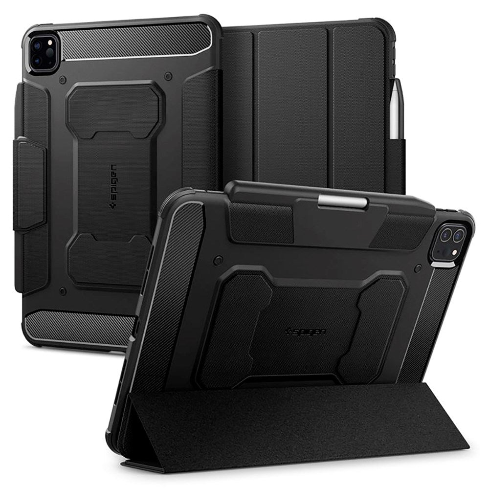 iPad Pro 11" (2025 / 2024) Spigen Rugged Armor Pro Deksel m. Apple Pencil Holder - Svart